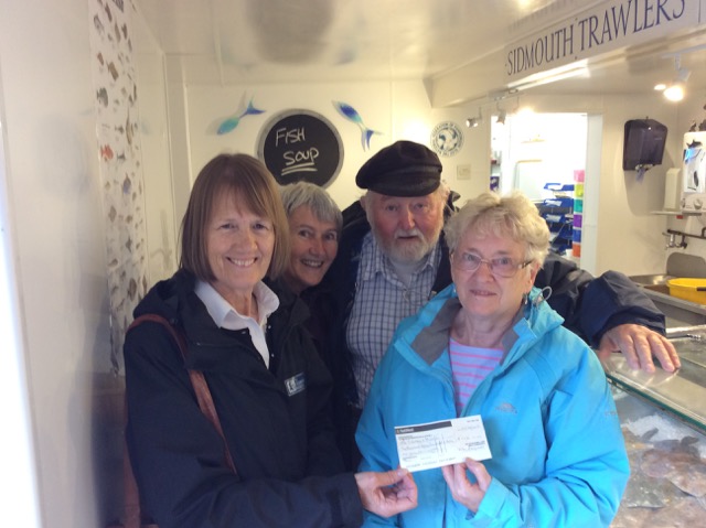 Gina with Stan and Mary Bagwell and Christine Hardy at the Bagwell’s fresh fish shop